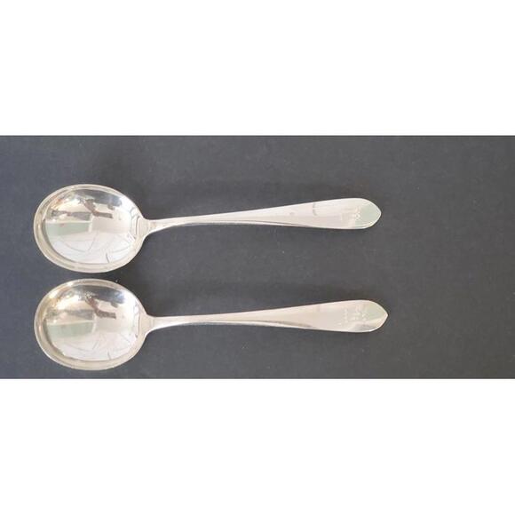 S. KIRK & SON Sterling Silver ''Wadefield" Monogrammed Soup Spoons - Picture 7 of 7